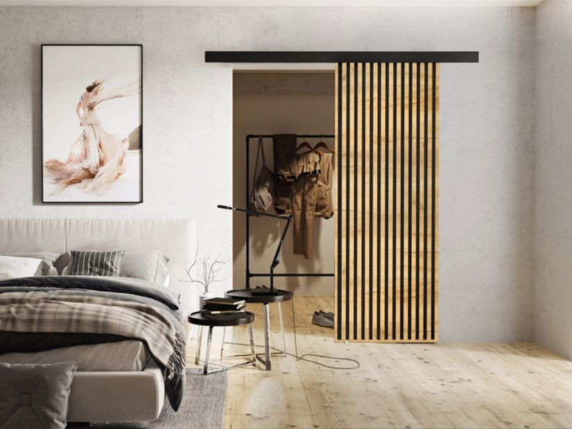 Posuvné dvere Baxdos 7 (dub craft zlatý + čierna)