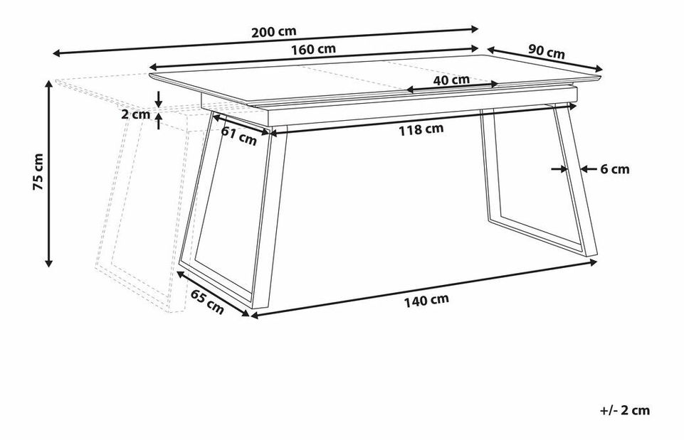 Étkezőasztal Klarisa (6-8 fő részére) (fehér)