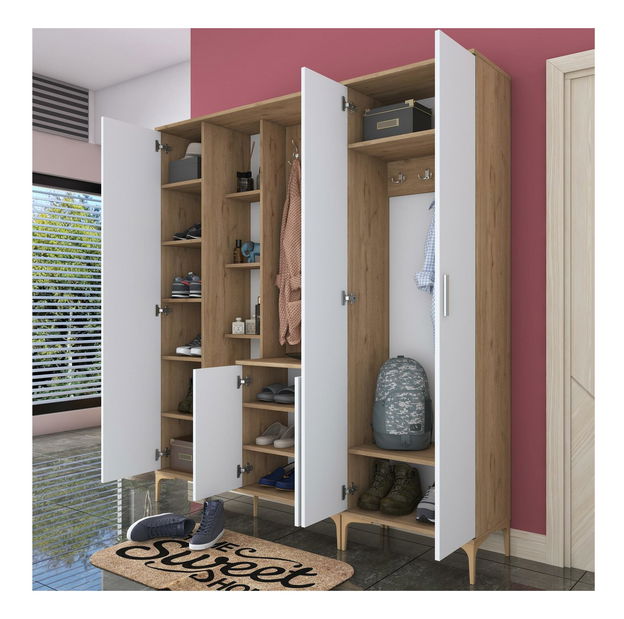 Predsoblje Emily 29 (s ogledalom) (orah + bijela)