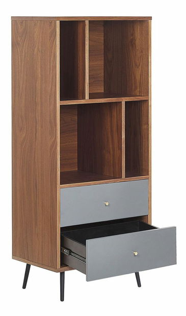 Regal RIMEN (tamno drvo + siva)