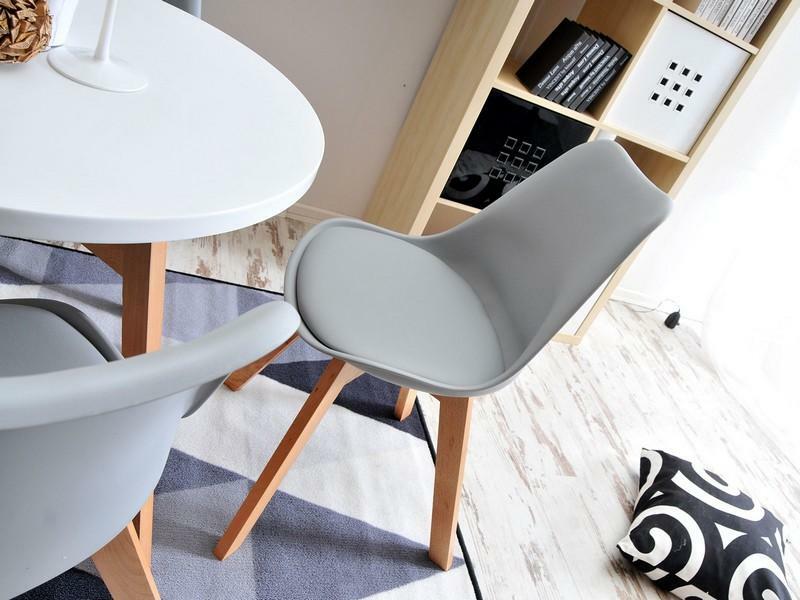 Stolička Large Wood (sivá + čierna)