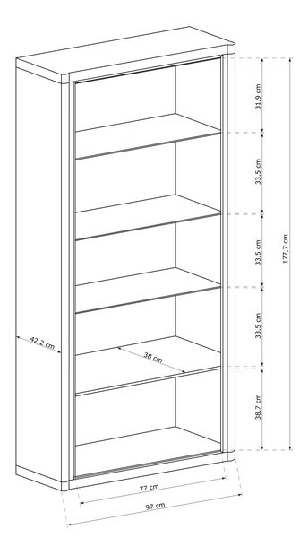 Vitrína Douglas 17 (dub sonoma)