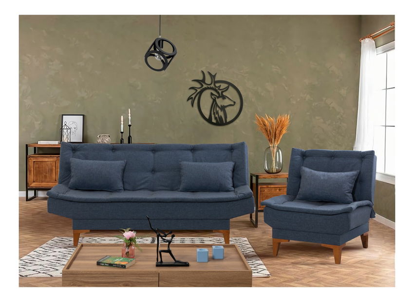 Set canapea fotoliu Syrma Tkm (albastru închis)