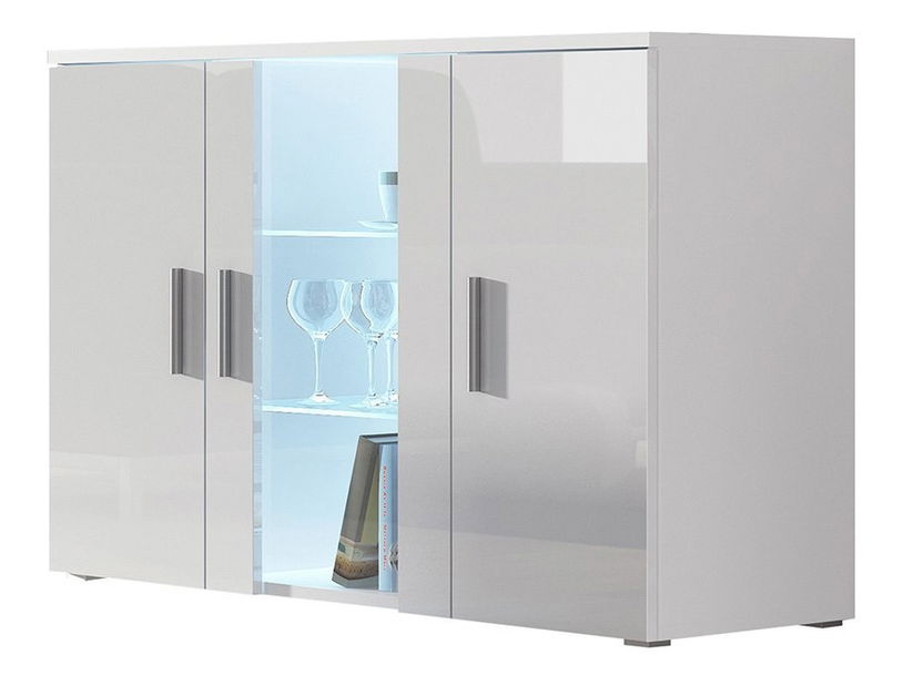 Vitrină Belario B7 (stejar lefkas + negru)