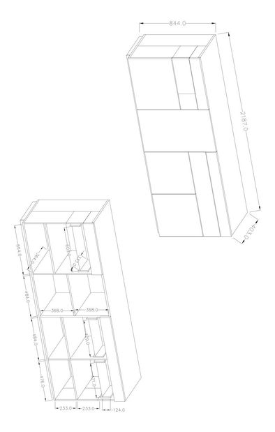 Komoda Stacey Typ 25 (hrast + bijeli visoki sjaj)