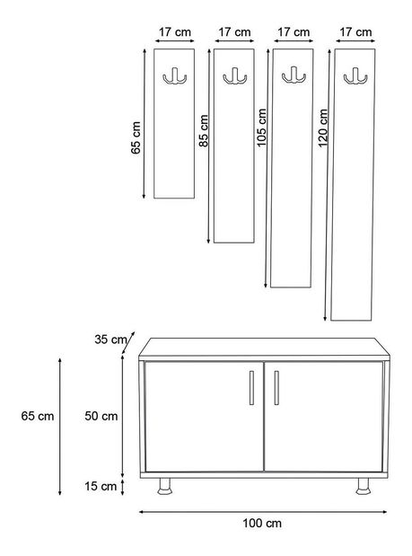 Mobilier Hol Povipe 2 (multicolor) 