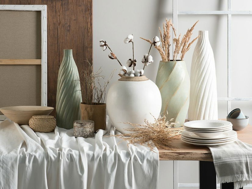 Váza FRONIA 54 cm (keramika) (biela)