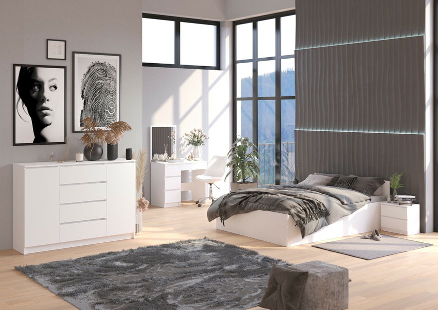 Franciaágy Cosimo II (fehér) (ágyráccsal)