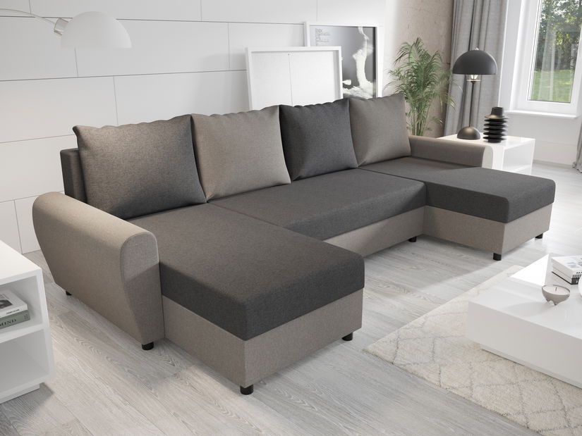 Sarok ülőgarnitúra U Fleur U (barna + szürke)