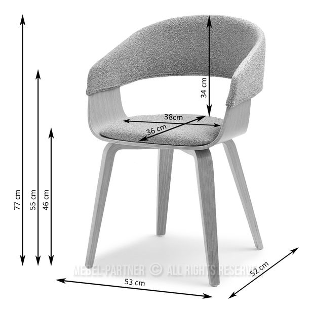 Scaun Renzo (gri + nuc)