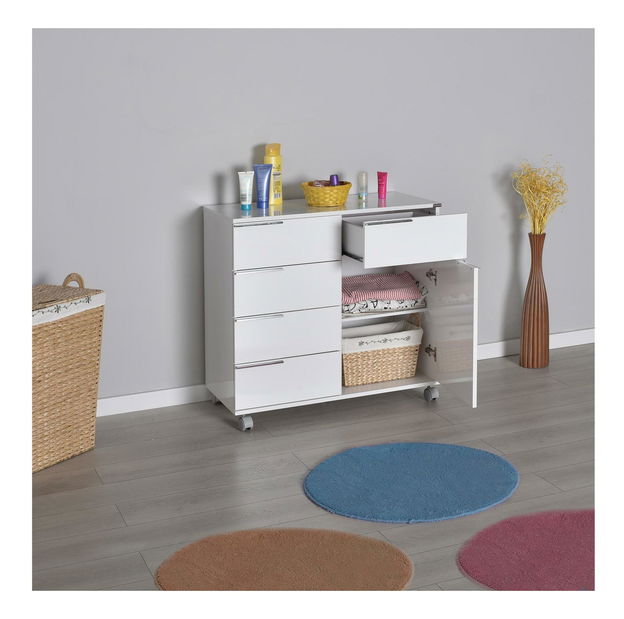 Comodă cu roți Aderyn 2 (alb)