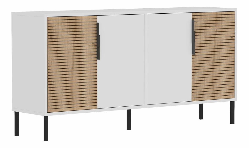 Komoda Zerksa (biela + dub zafírový)