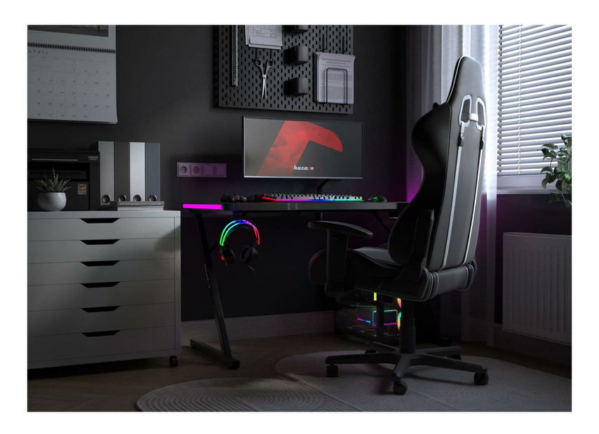 PC stolík Hyperion 2.5 (čierna + viacfarebná) (s LED osvetlením)