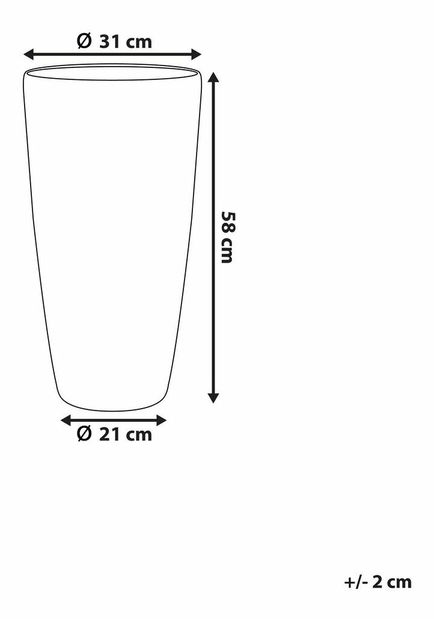 Ghiveci ADORA 58x31x31 cm (piatră) (gri)