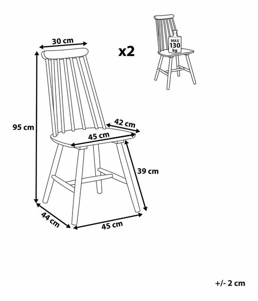 Set 2ks. jedálenských stoličiek Burank (čierna)