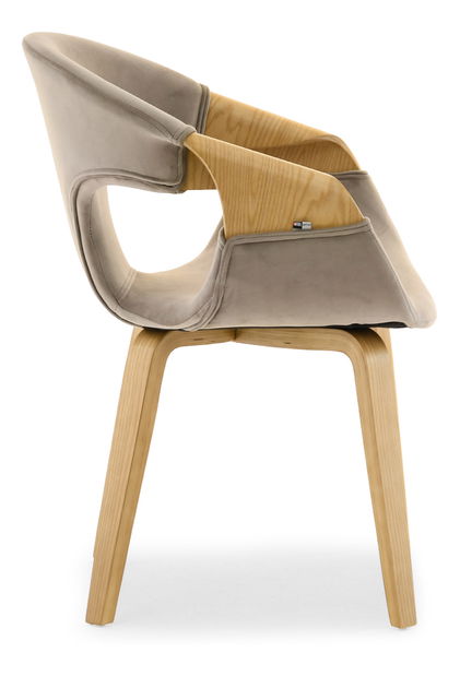 Jedálenská stolička Kwasniewski (béžová + dub)