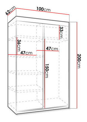 Šatníková skriňa 25/100 Sara (Dub sonoma)