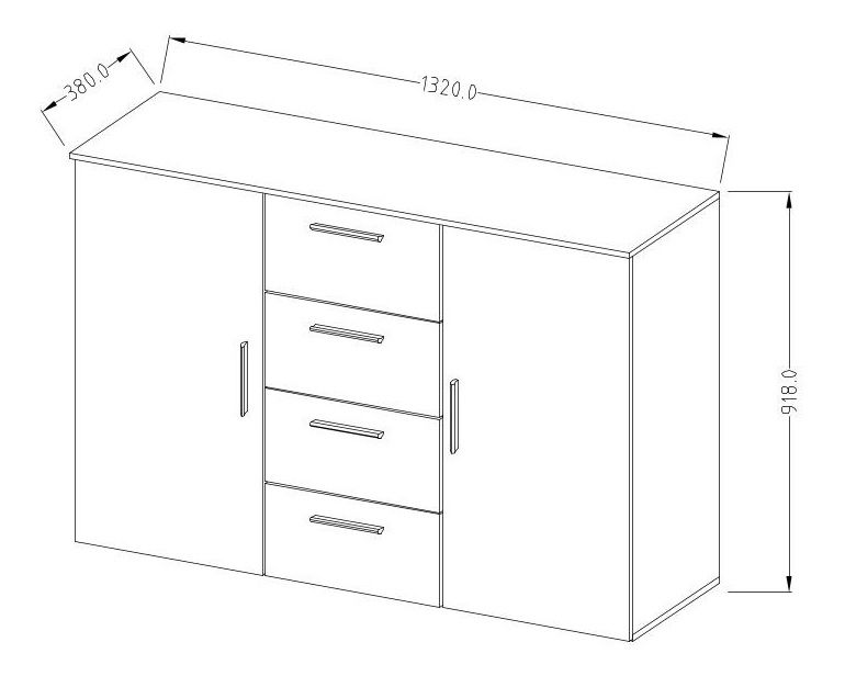 Komoda Verwood Typ 26 (dub artisan + dub čierny)
