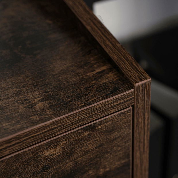 Masă de scris Igualada (stejar rustic + negru) 