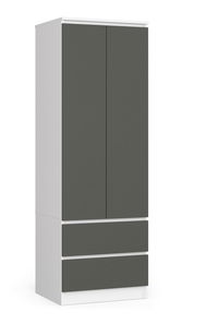 Šatníková skriňa Surgimiento (biela + grafit)