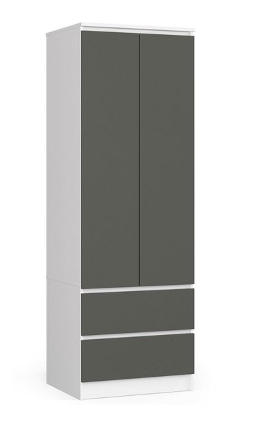 Šatníková skriňa Surgimiento (biela + grafit)