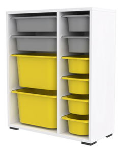 Organizator za igračke Dremonka 10 (bijela + siva + žuta)