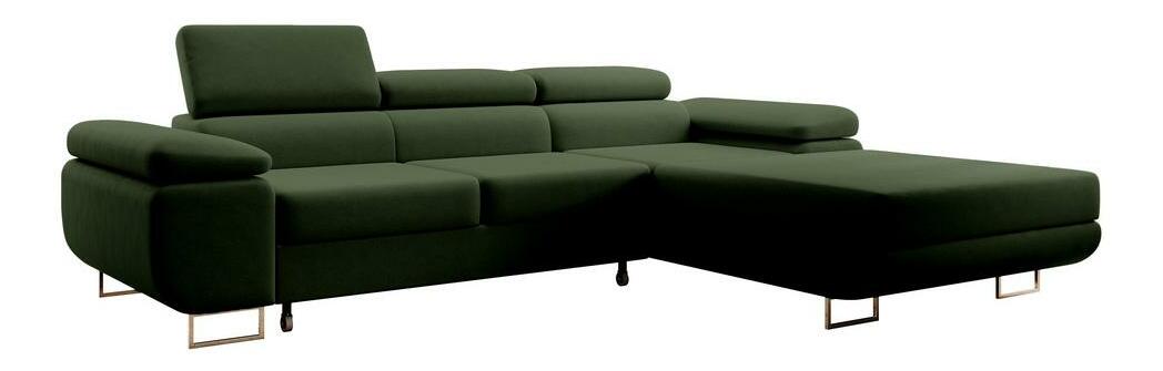 Kutna garnitura Grande (D) (zelena + krom)