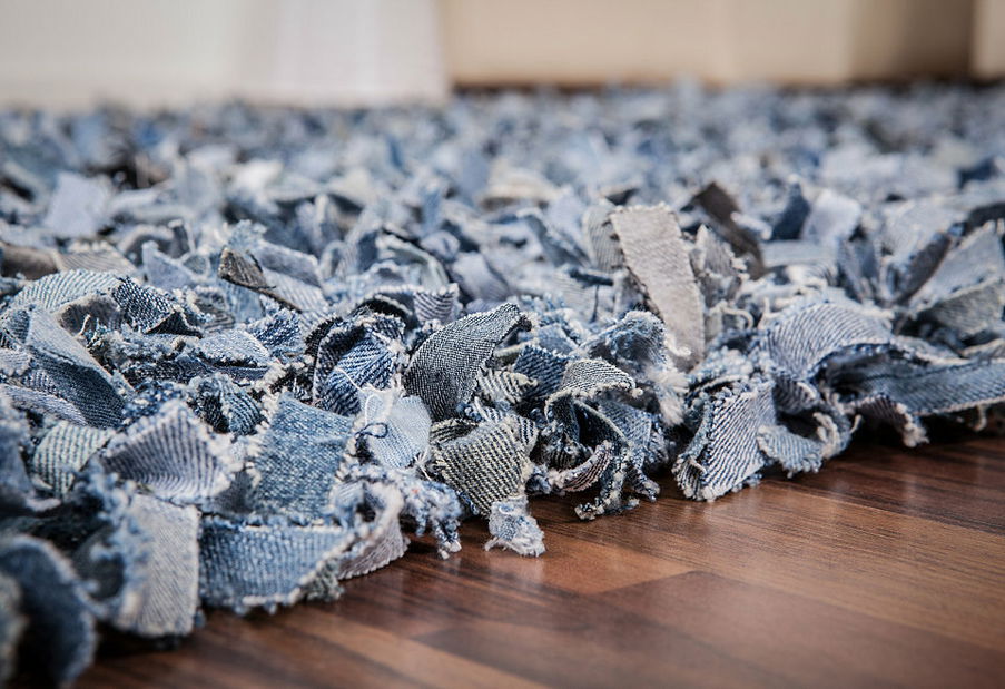 Ručne šitý koberec Rock n Roll 500 Denim