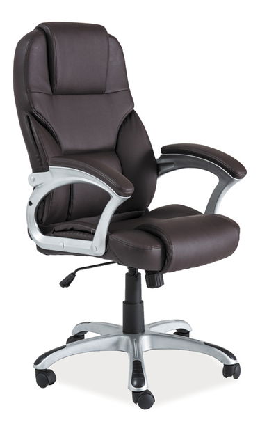 Fotoliu de birou Q 077 (piele ecologică maro)