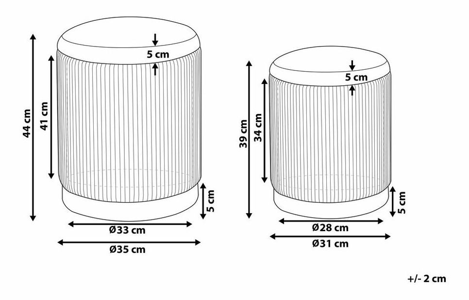 Set 2 ks. taburetiek MIXAMAR (látka) (sivá) (s úl. priestorom)