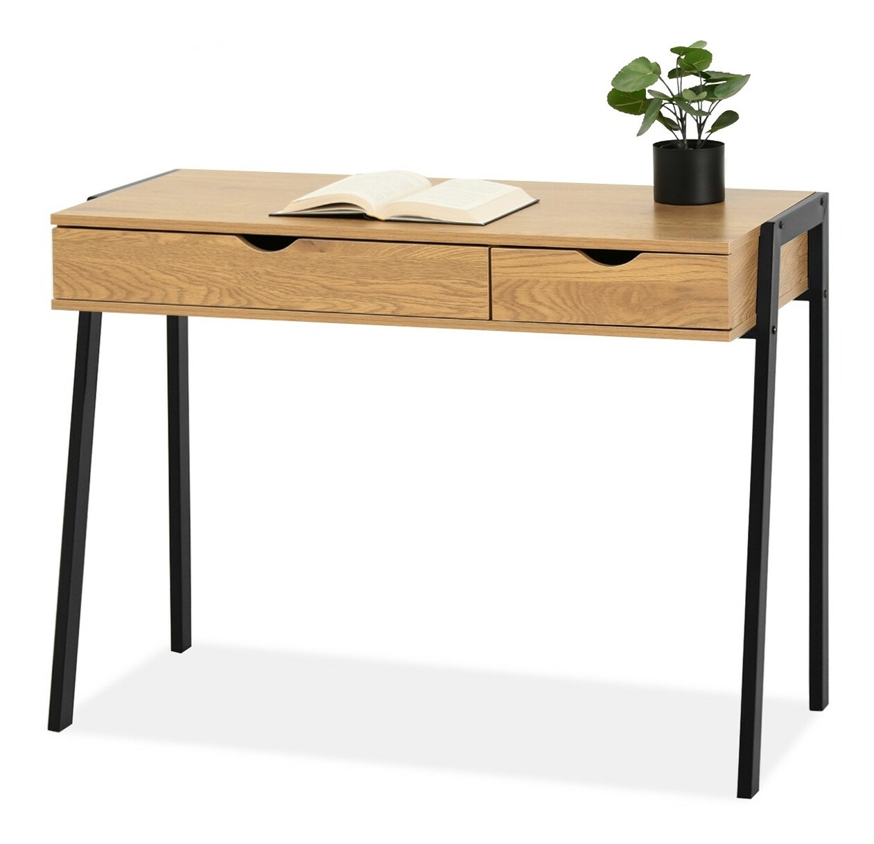 PC asztal Land (tölgy + fekete)