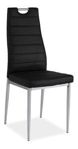 Scaun de sufragerie Harold (Negru + Cromat)