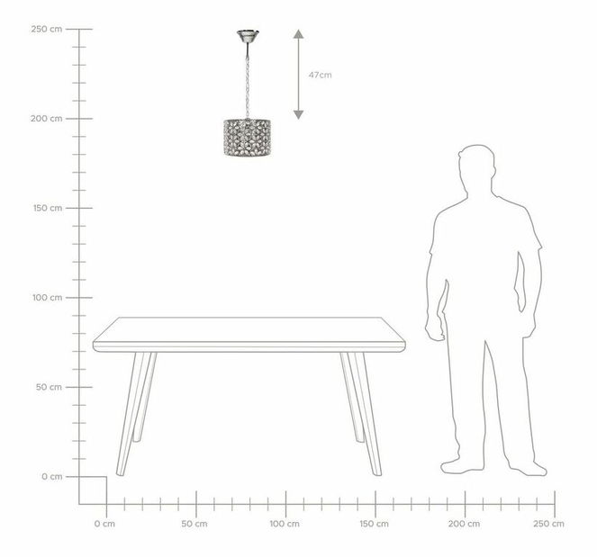 Závesná lampa Saida (strieborná)