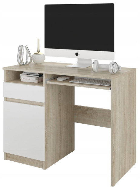 PC stol Naldar (hrast sonoma + bijela) (L)