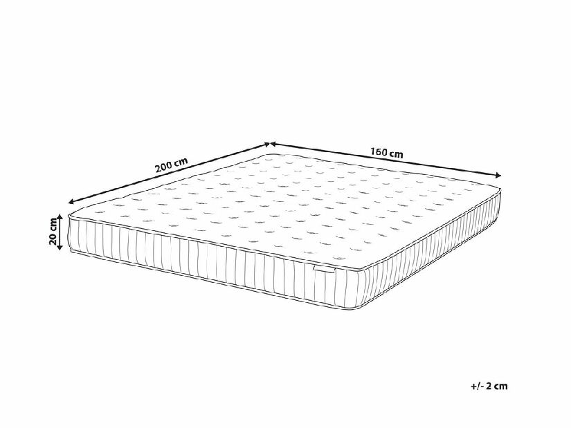 Saltea cu arcuri individuale 160x200 cm DARAM (mediu tare)