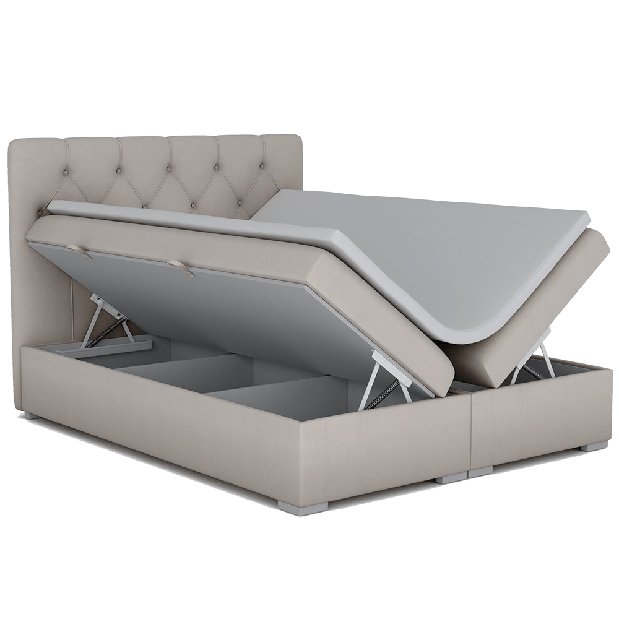 Pat matrimonial Boxspring 160 cm Elaine (cu saltele)