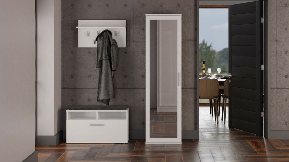 Ormar za garderobu Dialogos 1 (bijela) (s ogledalom)