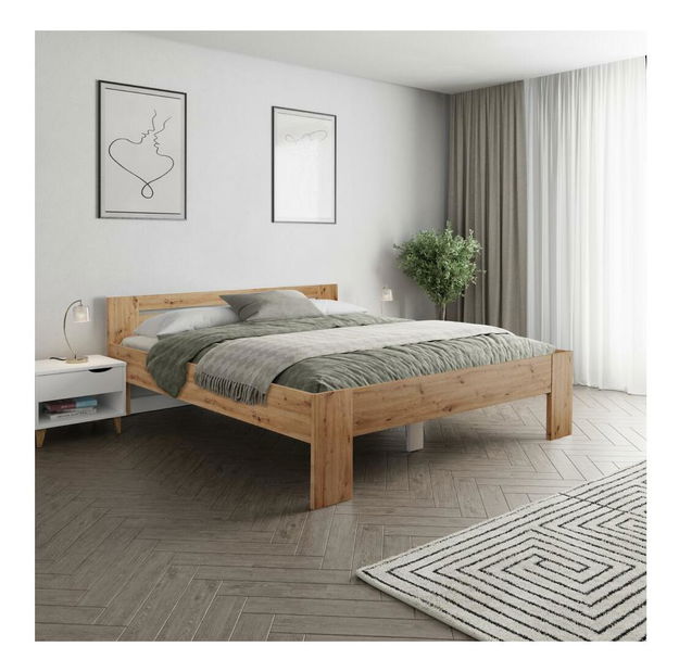 Pat matrimonial 180x200 cm Boyard (stejar artisan)