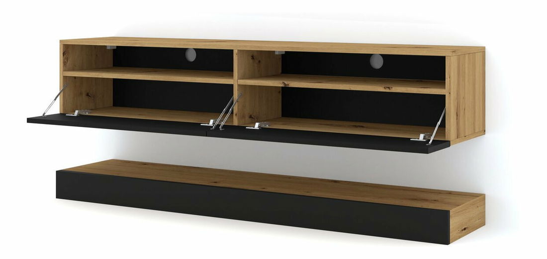 Masă TV Dual 160 (Stejar artisan + Negru)