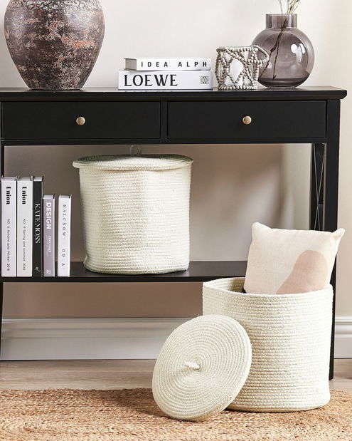 Set 2 buc coșuri depozitare Seara (alb) 