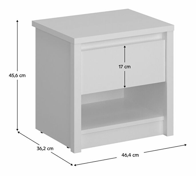 Nočný stolík ERODON (biela)