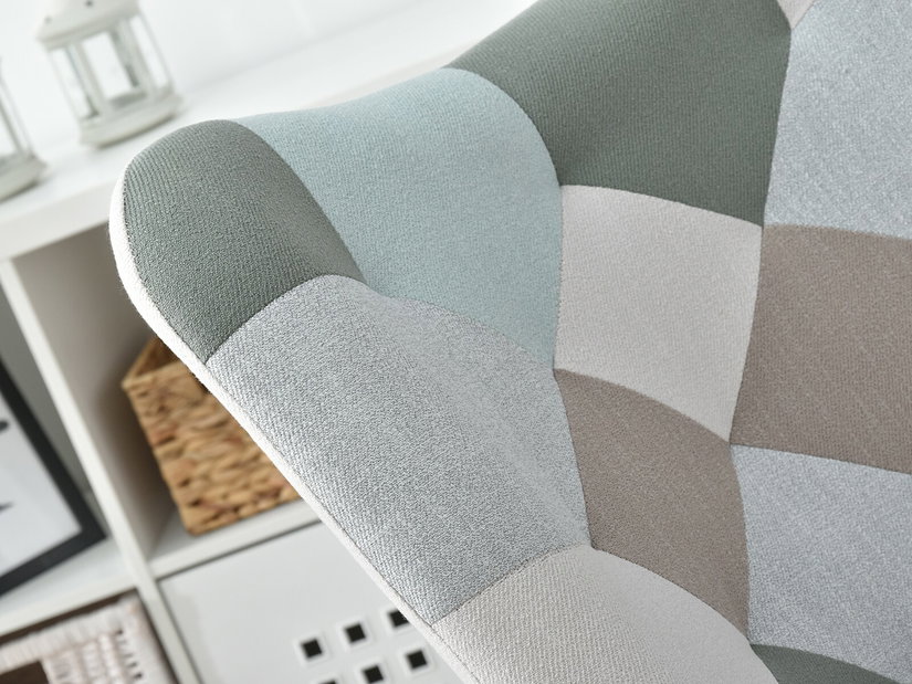 Fotel Sibyla (patchwork + fehér + bükk)