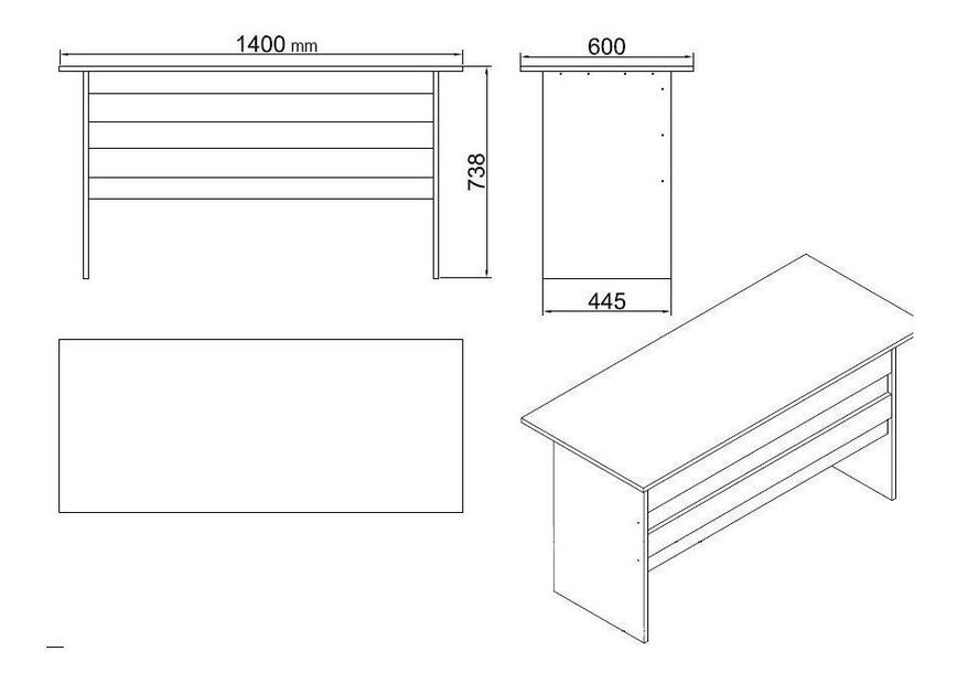 Set mobilier birou Vincent 11 (stejar + negru)