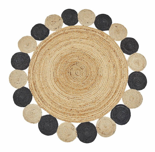 Covor ⌀ 140 cm Voszat (Negru)