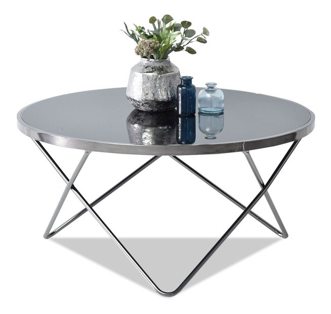 Konferenčný stolík Armin Xl (chrómová + čierna)