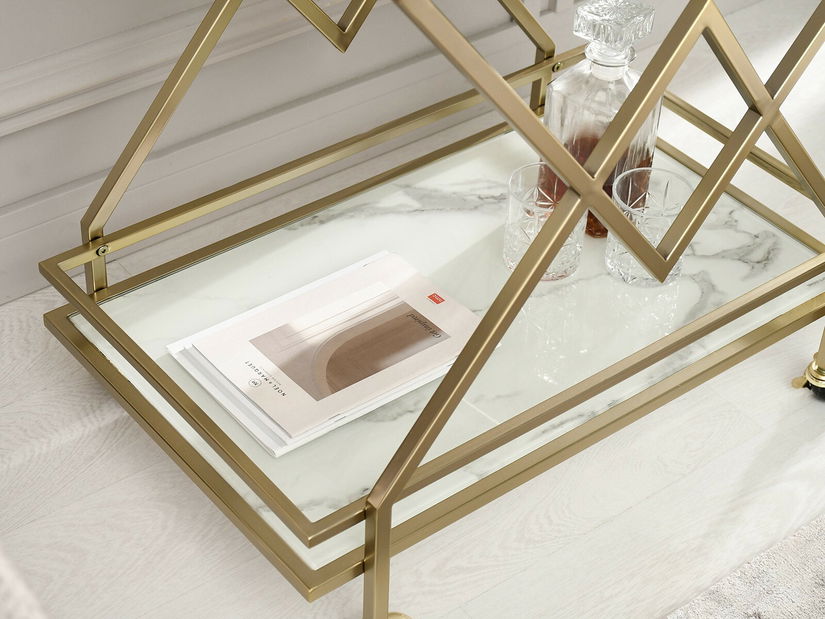 Măsuță de cafea Gemido (marmură + auriu)