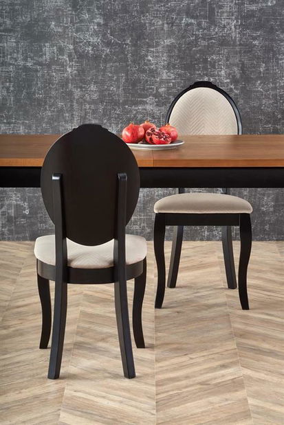 Blagovaonski stol Warin (tamno siva + crna) (za 6 do 8 osoba)