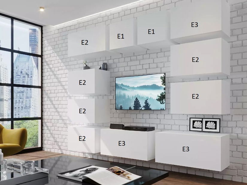 Set za dnevni boravak Berny 75 (crna + crni sjaj)