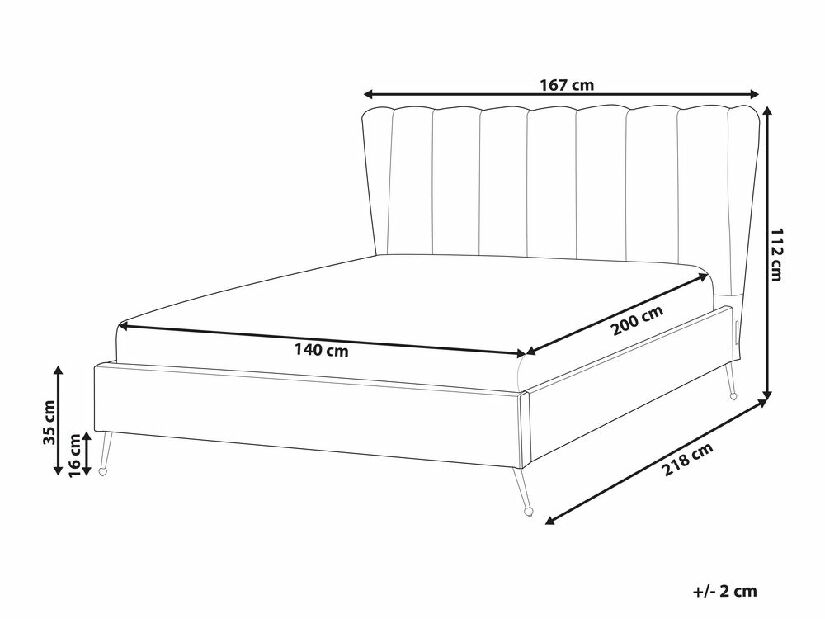 Manželská posteľ 140 cm Mirabell (béžová) (s roštom) (s USB portom)