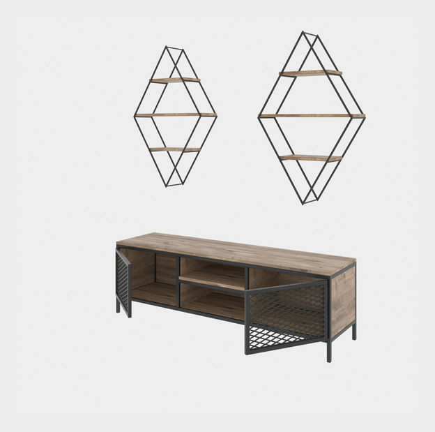 Masă TV/Dulap Come (Pin atlantic + Negru)